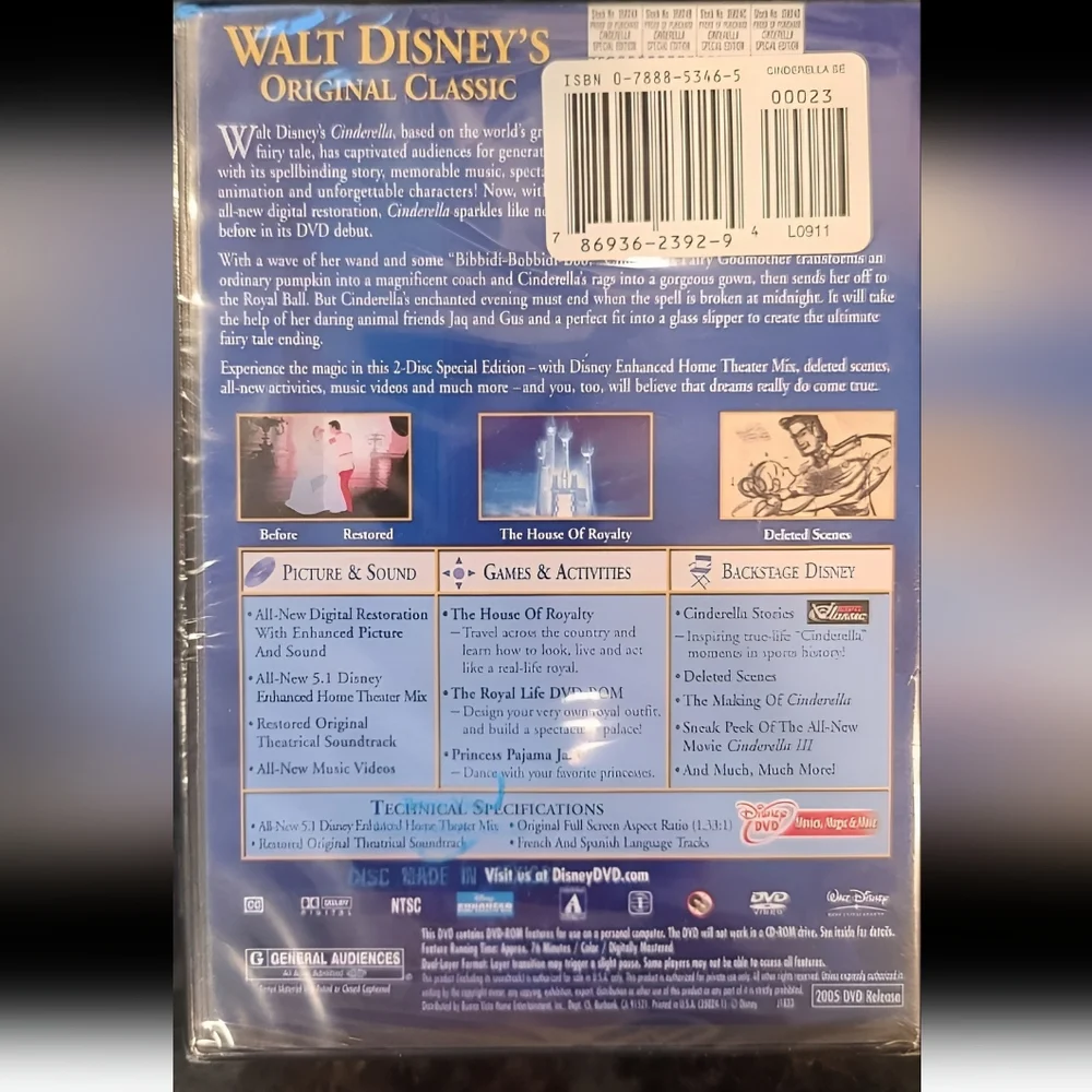 Disney's Cinderella - Platinum 2-Disc Special Edition - Collectors DVD Gift - Picture 2 of 6